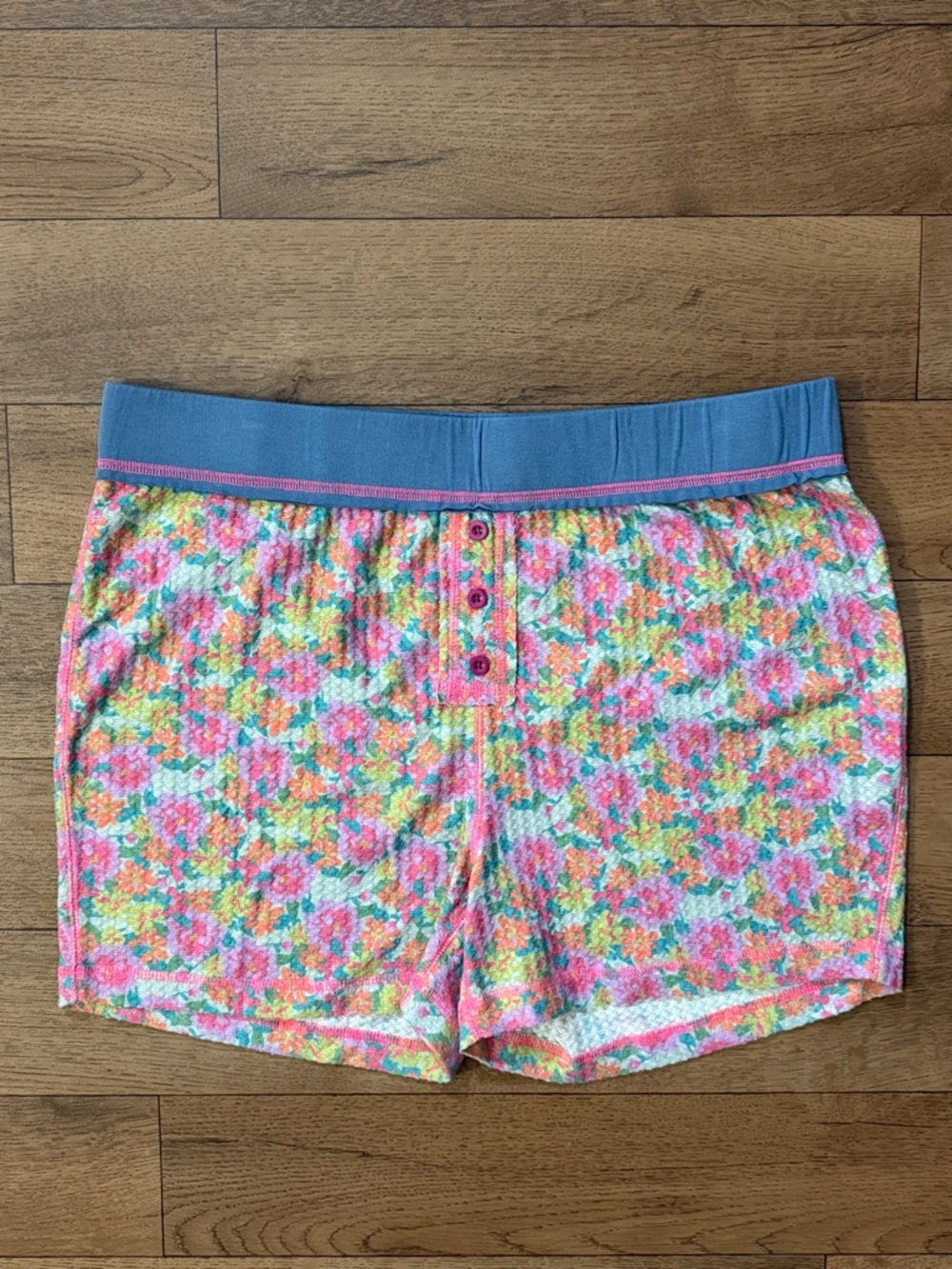 Natural Life Size Extra Large Floral Print Waffle Shorts Pajama Bottoms Comfy XL - Picture 3 of 16